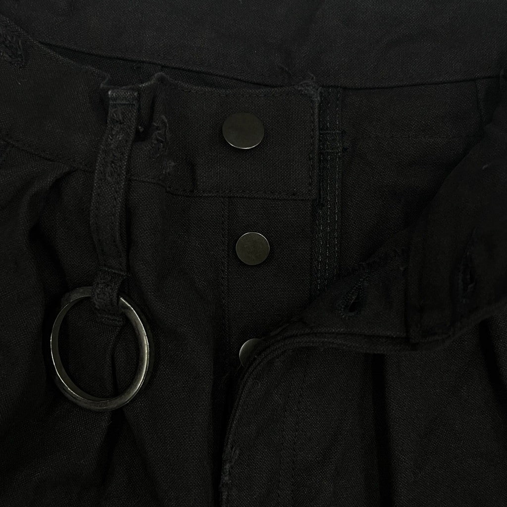 Heavy Cargo Short With Damaged(AGED CANVAS) #BLACK [M-P3-PT10]