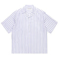 STRIPED OPEN COLLAR SHIRT S/S ( TYPE-2 ) #BLUE [26SS-WMS-OC16]