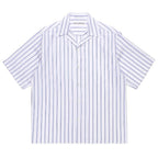 STRIPED OPEN COLLAR SHIRT S/S ( TYPE-2 ) #BLUE [26SS-WMS-OC16]