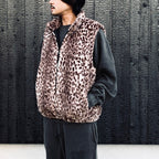 WILD THINGS | LEOPARD FUR HAPPY VEST ( TYPE-2 ) #L-PINK [26FW-WMO-WT06]