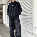 BORO 吊帶牛仔褲 #黑色 [24SS-FS-04 / FS1403]