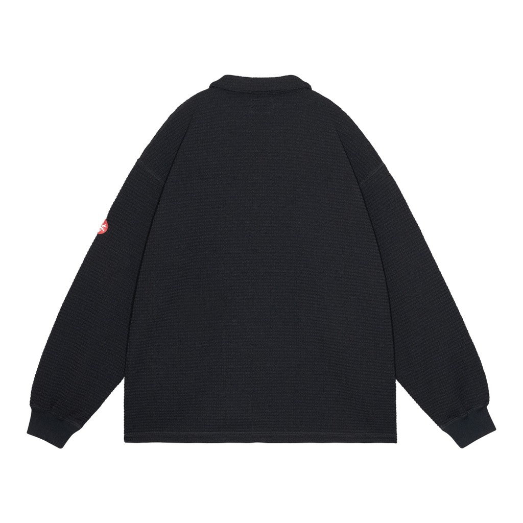 WAFFLE PE JERSEY ZIP SHIRT #BLACK [CES30CS21]