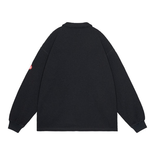 WAFFLE PE JERSEY ZIP SHIRT #BLACK [CES30CS21]
