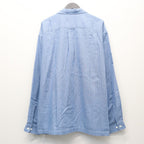 Double Gauze Plaid Open Collar Shirt #Off x Blue [SD26S-SH02]