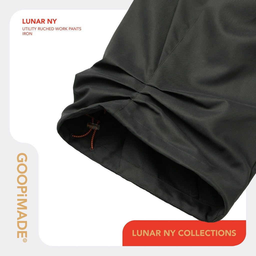 Lunar 26 - Utility Ruched Work Pants #Iron [GOOPI-26SS-FEB-01]