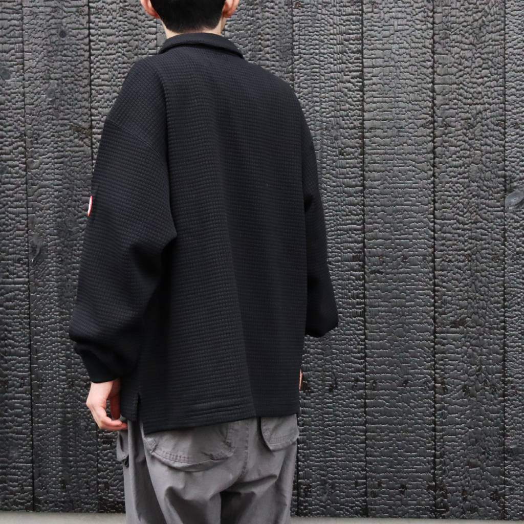 WAFFLE PE JERSEY ZIP SHIRT #BLACK [CES30CS21]