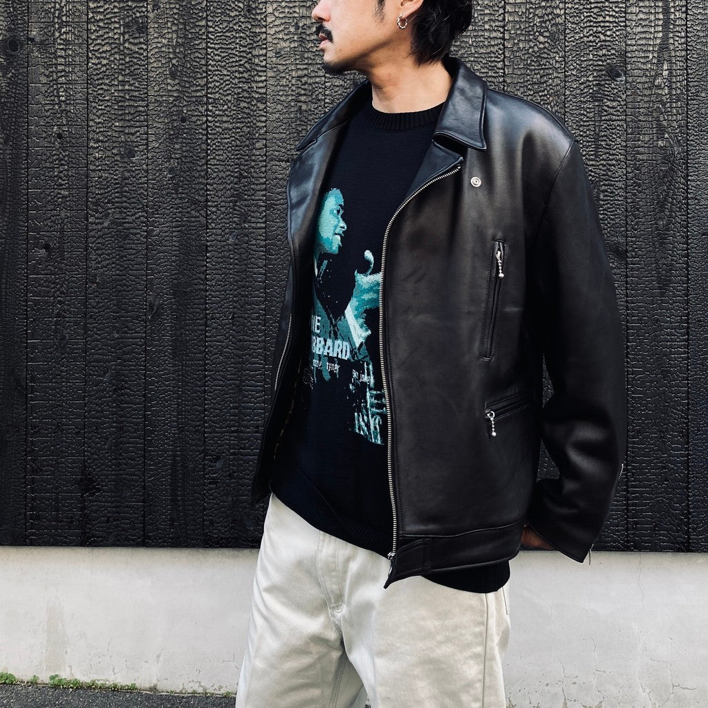DOUBLE RIDERS LEATHER JACKET ( TYPE-2 ) #BLACK [25FW-WMO-BL03]