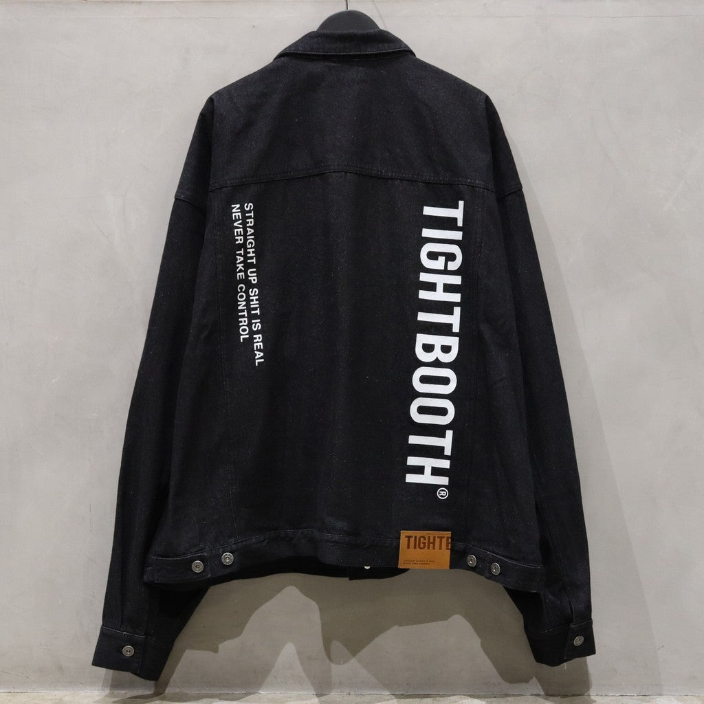 LABEL LOGO 牛仔夾克 #黑色 [FW24-JK07]