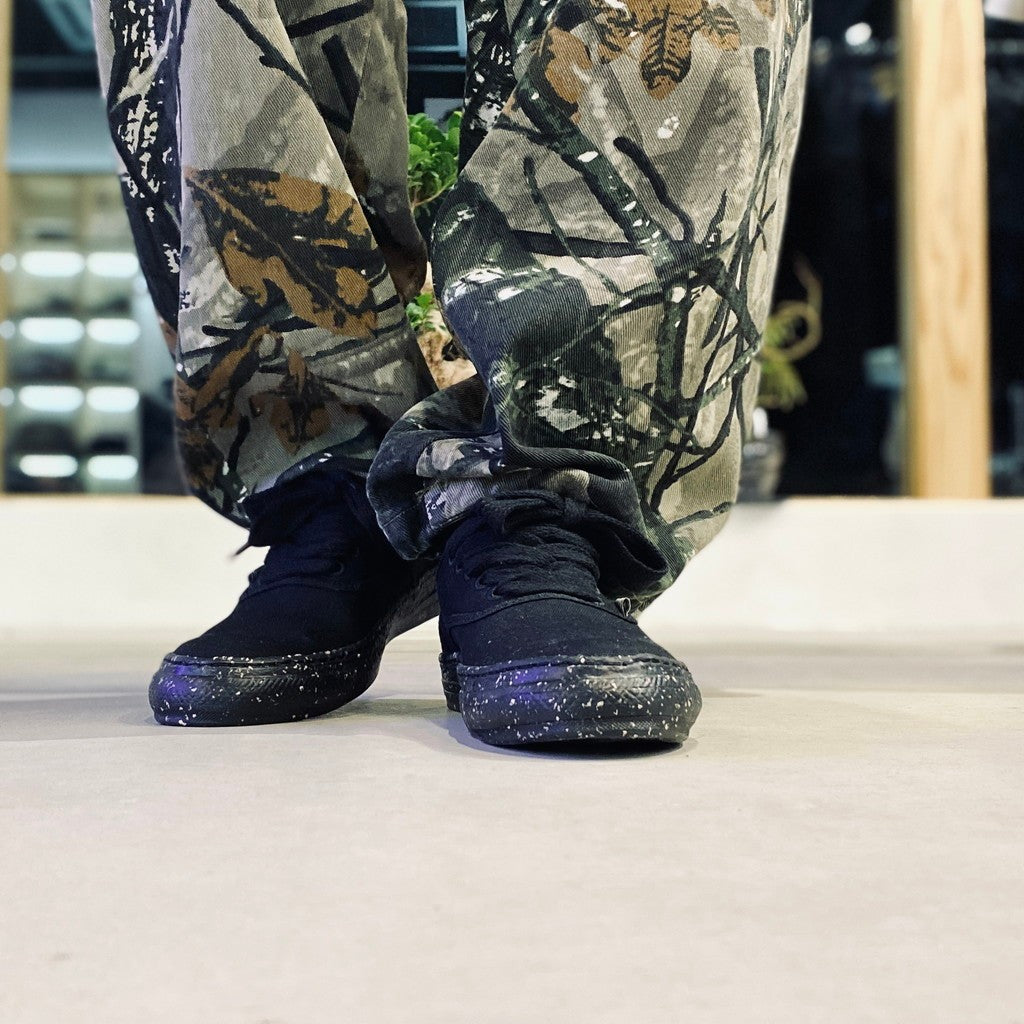 KIEFER / PAST Sole Canvas Low-Top Sneakers #BLACK / BLACK [S14FW703]