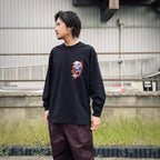 56 TATTOO STUDIO | WASHED HEAVY WEIGHT CREW NECK LONG SLEEVE T-SHIRT #BLACK [56TS-WM-LT04]