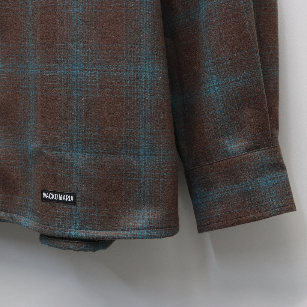 PENDLETON | WOOL OMBRE CHECK OPEN COLLAR SHIRT L/S ( TYPE-3 ) #BROWN-BLUE [25FW-WMS-PE03]