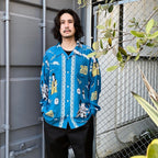 清酒長袖襯衫#藍色 [202352]