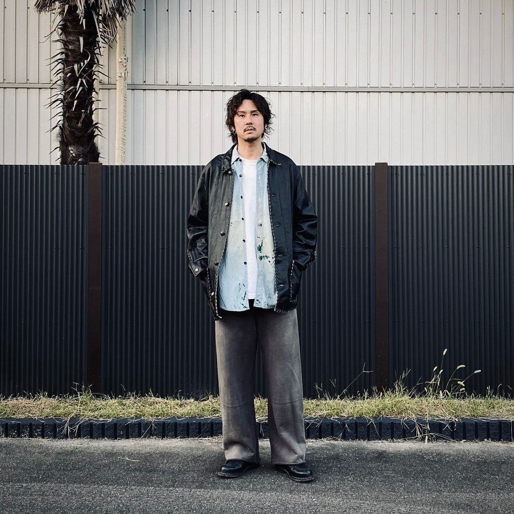 BRAIDED LEATHER COVERALL #BLACK [BW252-BLC] - cocorozashi 三重県
