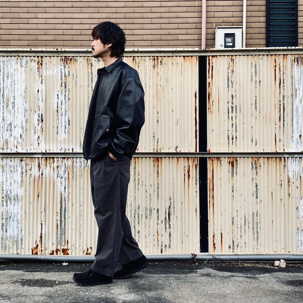 2TUCK WIDE CUT&SEW PANTS #GRAY [AY-1027]