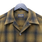 PENDLETON | WOOL OMBRE CHECK OPEN COLLAR SHIRT L/S ( TYPE-2 ) #LT-BROWN [26FW-WMS-PE02]