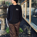 WASHED HEAVY WEIGHT CREW NECK LONG SLEEVE T-SHIRT ( TYPE-2 ) #BLACK [26FW-WMT-LT02]