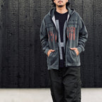 Bootleg Zip Up Hoodie With Damaged (ERROR S) #AGEDBLACK [M-P4-BG8]