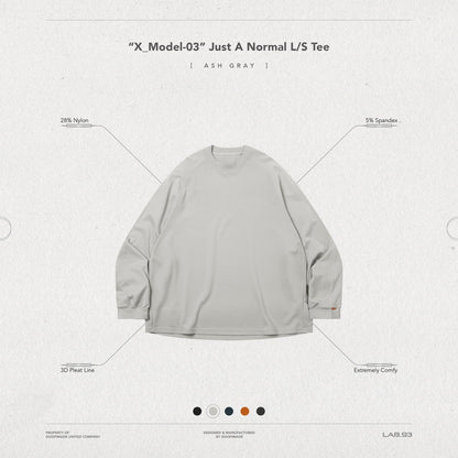 「X_Model-03」 Just A Normal L/S Tee #ASH GRAY [GOOPI-24AW-NOV-01]