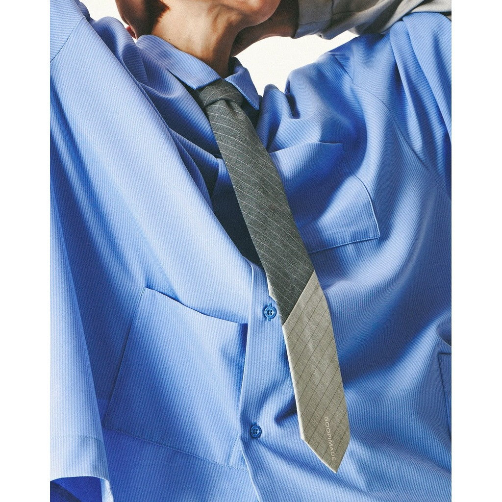 「MA-T7」 Stripe x Stripe Mixed Tie #MIXED GRAY [GOOPI-25SS-JUN-03]