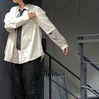 AES | “GAT-01S” D-Layer Reconstruct Shirt #WHITE [GOOPI-24AW-SEP-06]