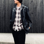 LEATHER COAT ( TYPE-2 ) #BLACK [26FWE-WMO-CO02]