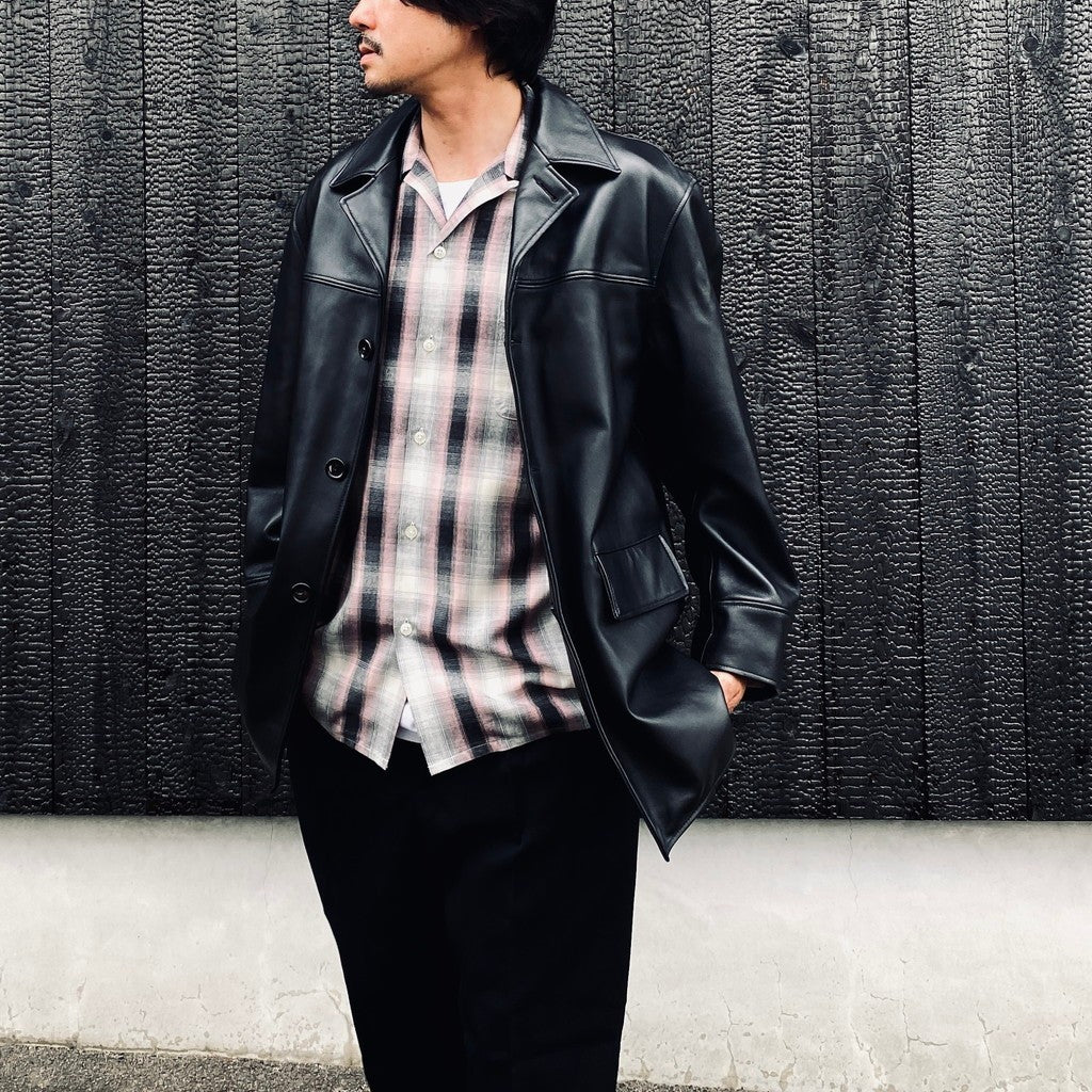 LEATHER COAT ( TYPE-2 ) #BLACK [26FWE-WMO-CO02]