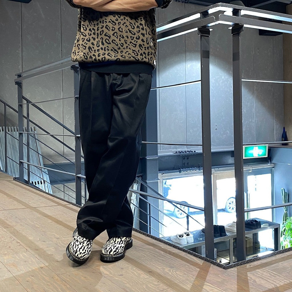 DOUBLE PLEATED CHINO TROUSERS #BLACK [24FW-WMP-PT02]