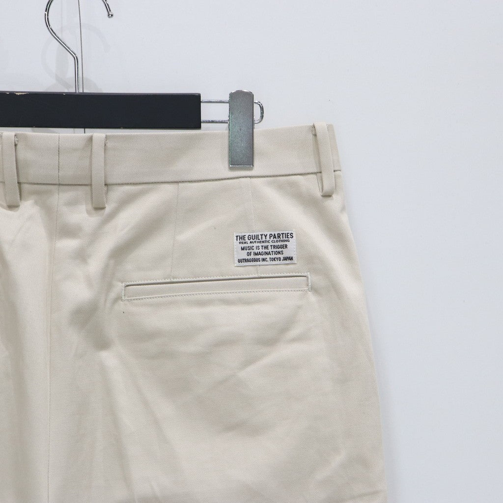 DOUBLE PLEATED CHINO TROUSERS #L-BEIGE [25SS-WMP-PT13]