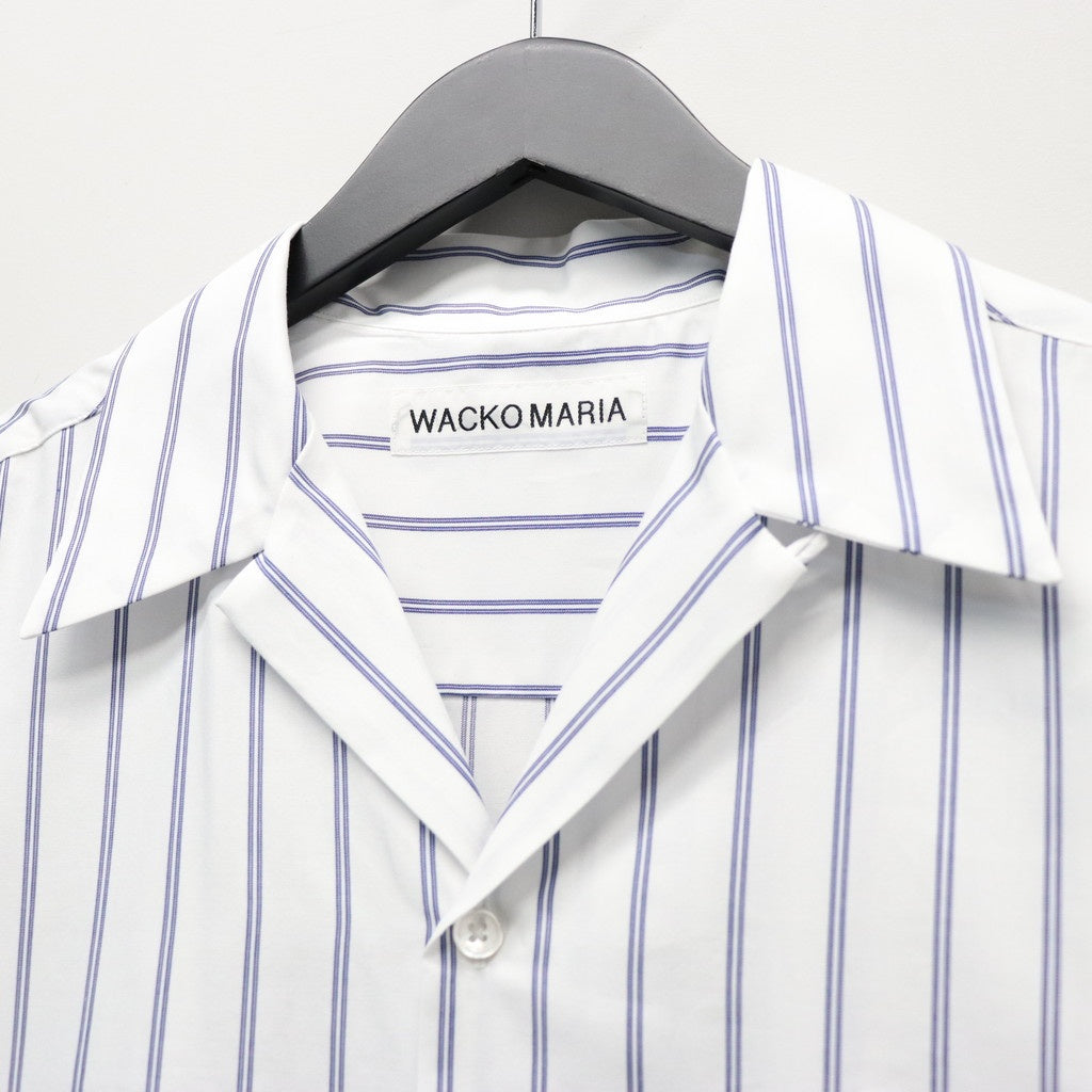 STRIPED OPEN COLLAR SHIRT S/S ( TYPE-2 ) #BLUE [26SS-WMS-OC16]