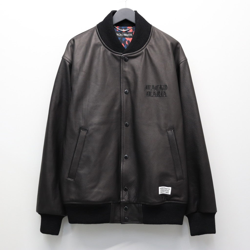 LEATHER VARSITY JACKET ( TYPE-2 ) #BLACK [26SSE-WMO-BL02]