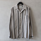 條紋開領長袖襯衫 #灰色 [24FWE-WMS-OC01]