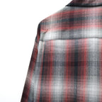 OMBRE CHECK OPEN COLLAR SHIRT L/S ( TYPE-1 ) #RED [26FWE-WMS-OC01]
