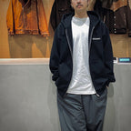 重磅全拉鍊連帽衛衣 #黑色 [25SSE-WMC-SS01]