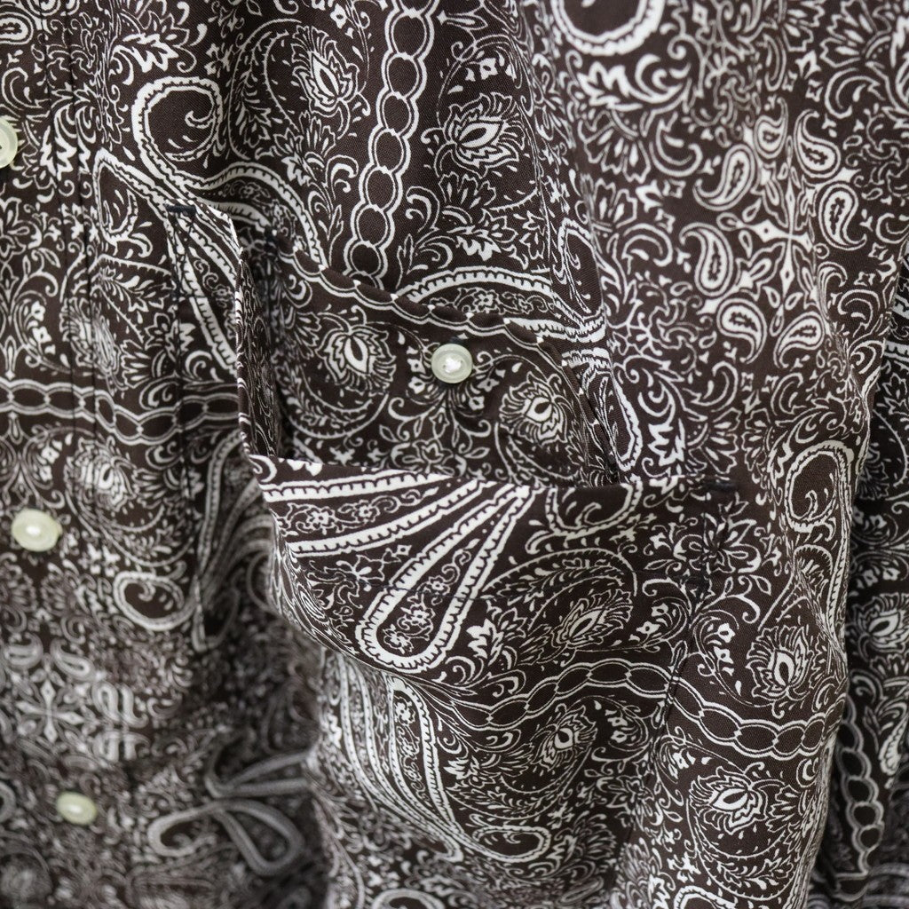 トップス TECH BUTTON DOWN L/S SHIRT PAISLEY TECH BUTTON DOWN L/S SHIRT PAISLEY #BROWN [BE-81024