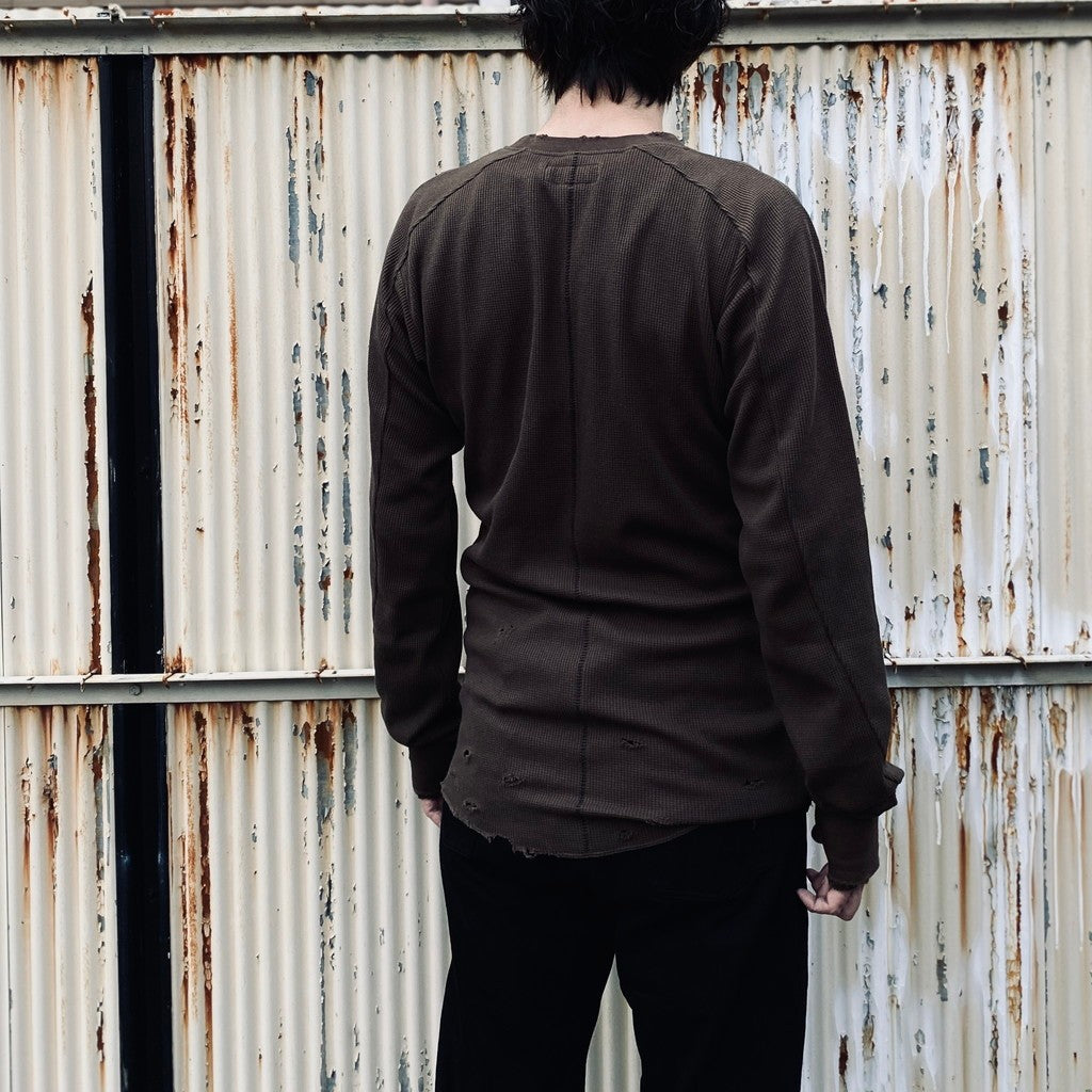 Combat Long Thermal With Damaged (CLASSIC WAFFLE KNIT) #MOCHA [M-P2-TP6]