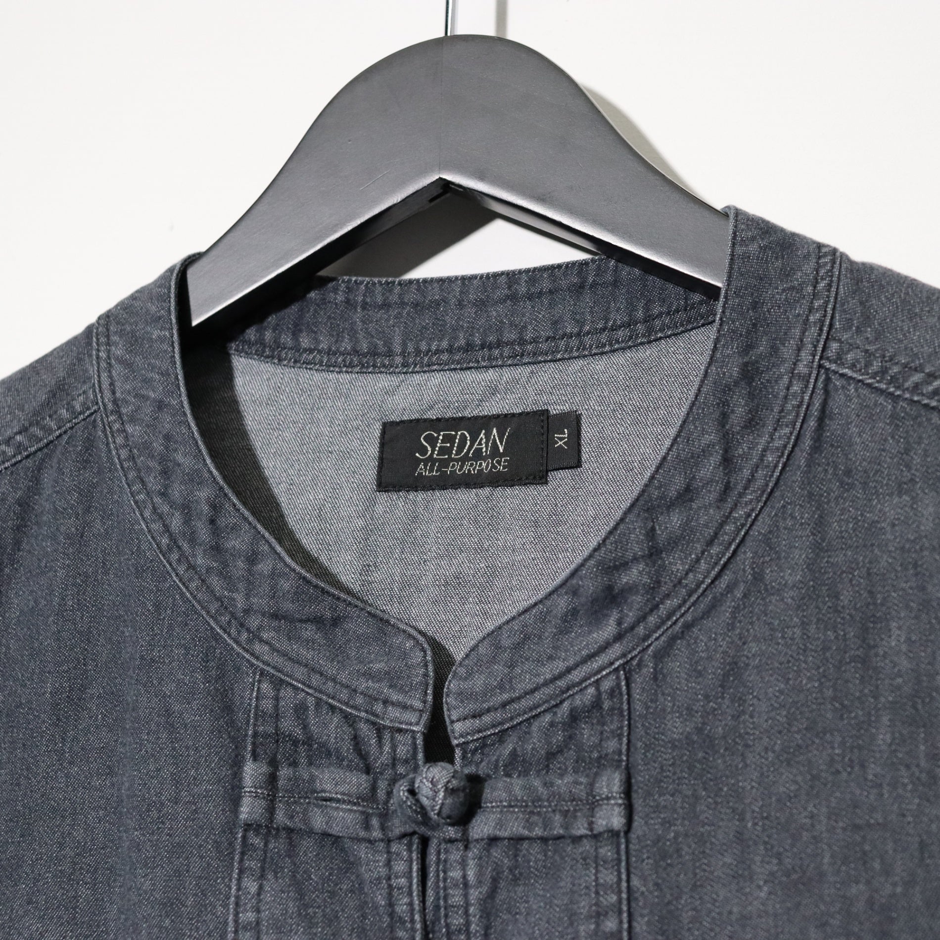 Light Denim Kungfu Shirt #Black [SD26S-SH04]