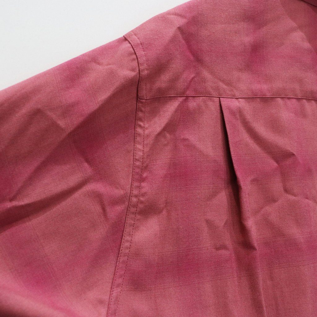 OMBRE CHECK OPEN COLLAR SHIRT S/S ( TYPE-3 ) #PINK [25SS-WMS-OC20]