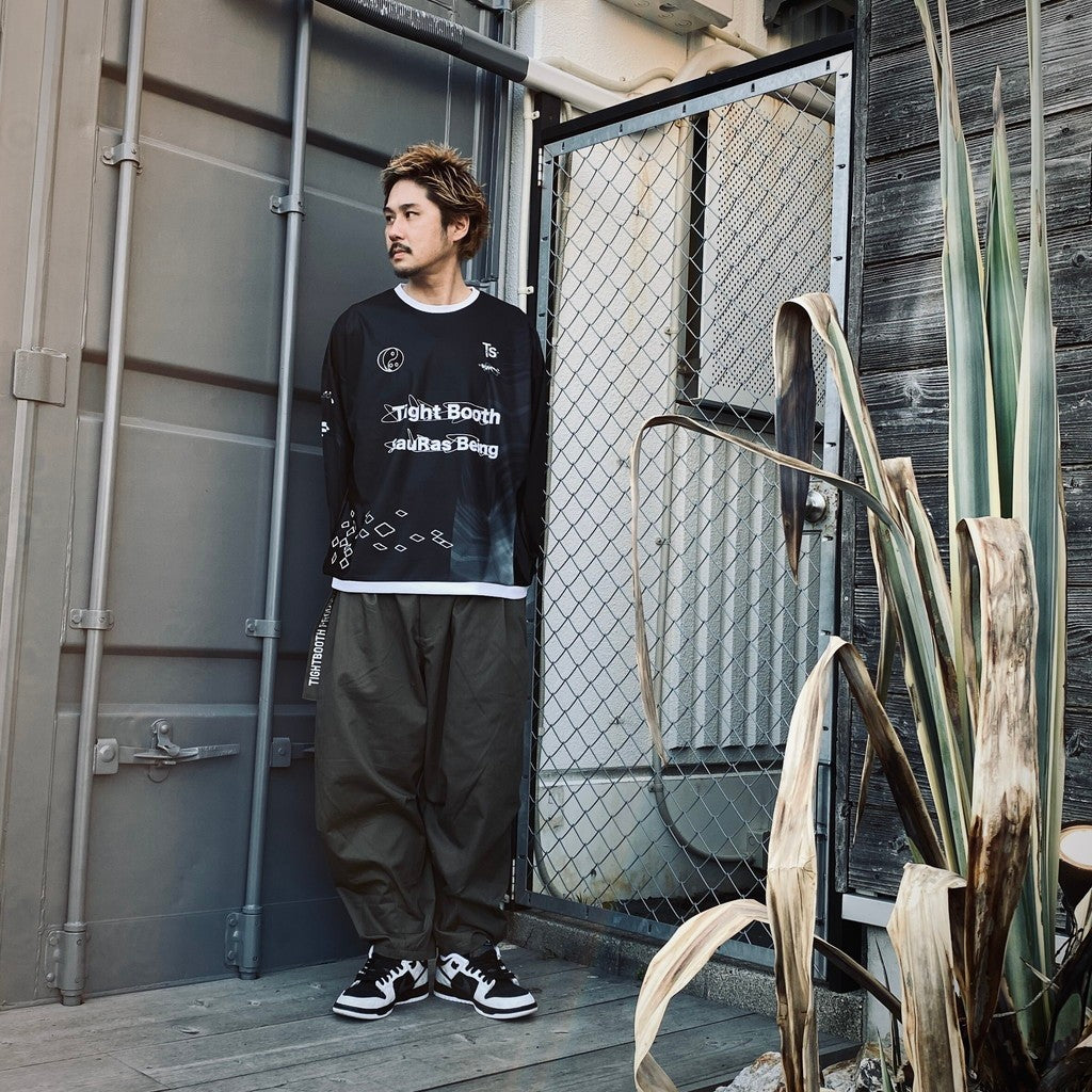 HERRINGBONE BALLOON PANTS #Charcoal [SS25-B06]