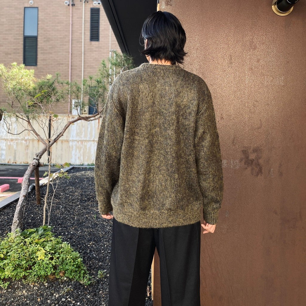 MIX MOHAIR CREW NECK SWEATER #KHAKI [26FW-WMK-KN03]