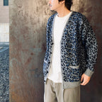 LEOPARD MOHAIR CARDIGAN #GRAY [25FW-WMK-KN08]