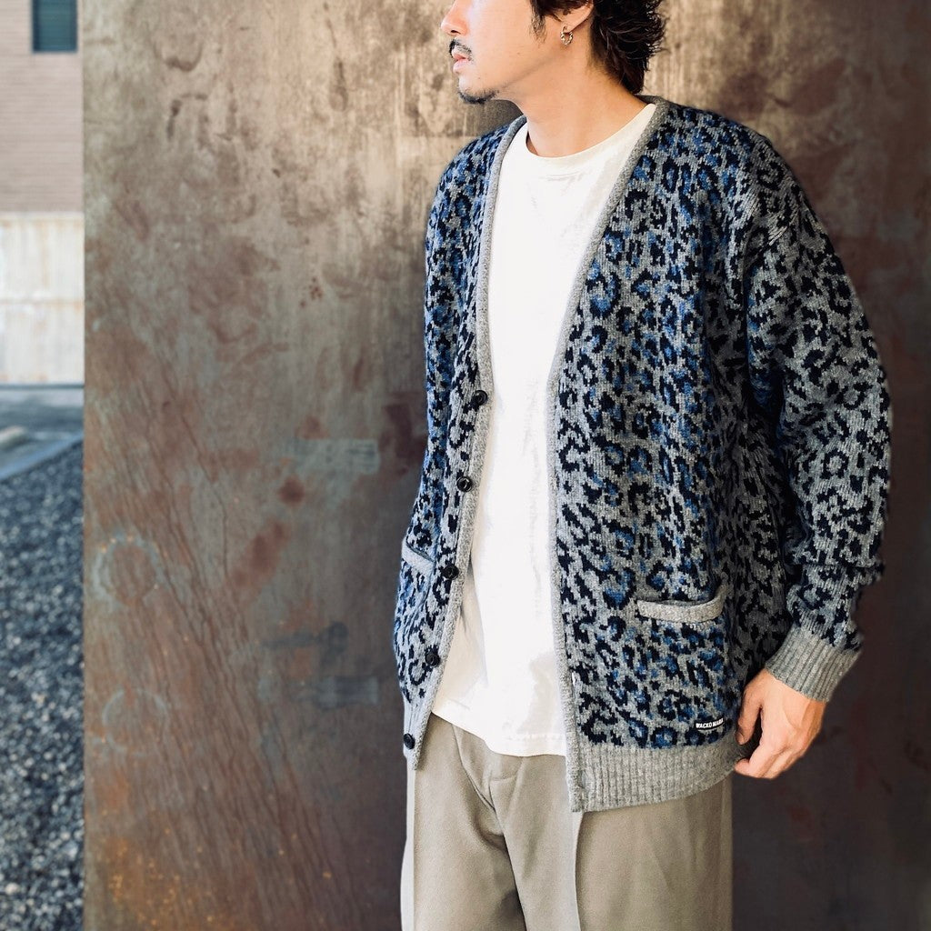 LEOPARD MOHAIR CARDIGAN #GRAY [25FW-WMK-KN08]
