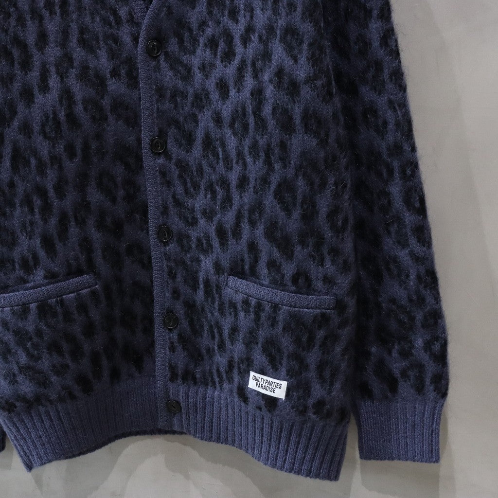 LEOPARD HEAVY MOHAIR CARDIGAN #PURPLE [24FW-WMK-KN10]