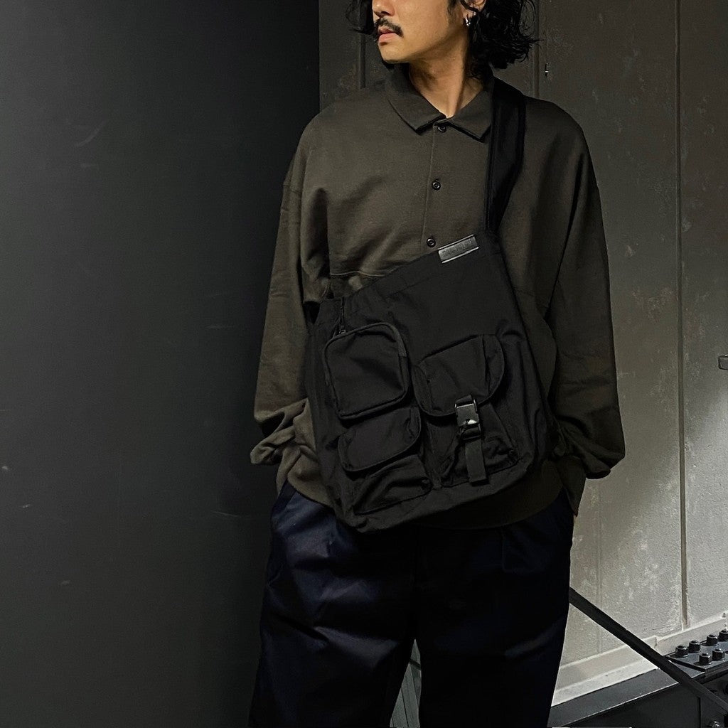 多口袋肩背包 #黑色 [BCL-69]