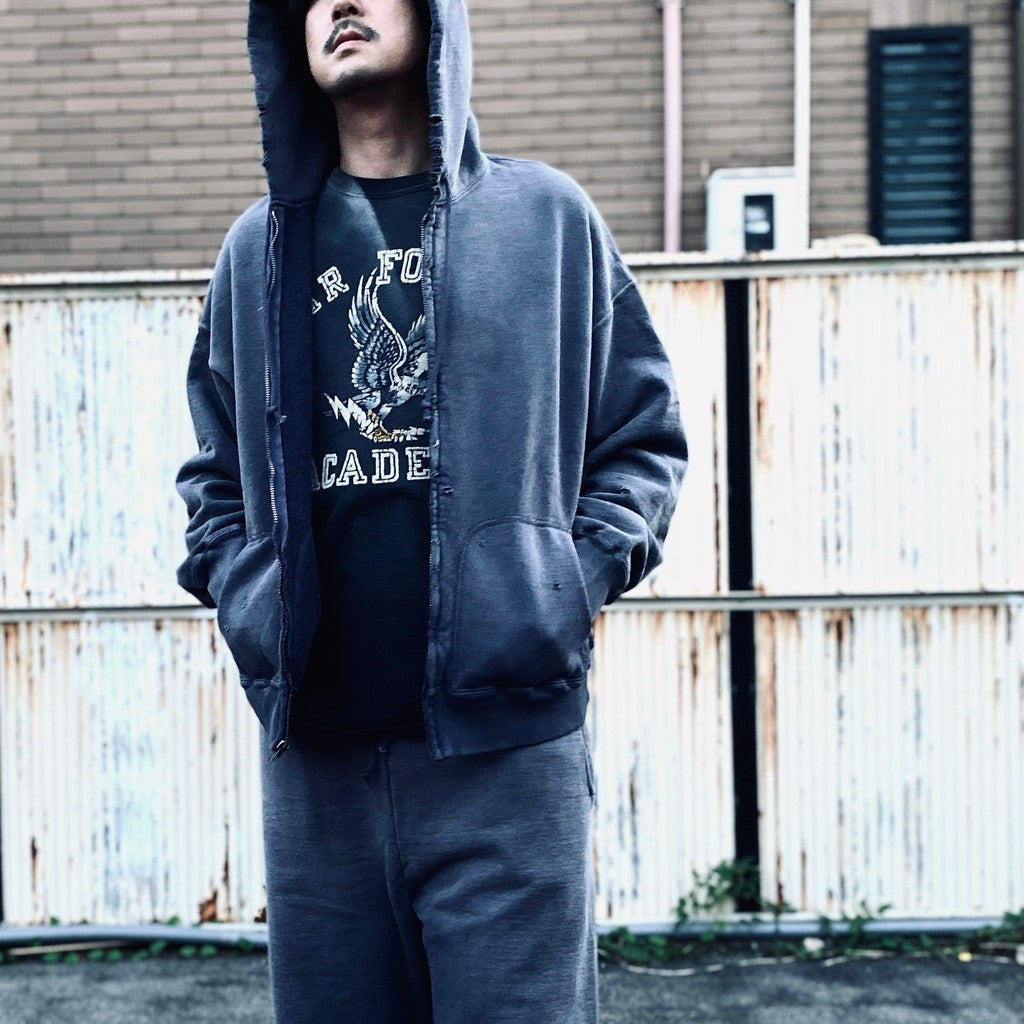 WEATHERED ZIP HOODIE #EGGPLANT [BWU-WZH]
