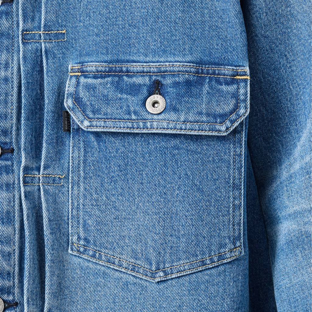 Leather Collar Denim Jacket #Indigo [SD26F-JK01]