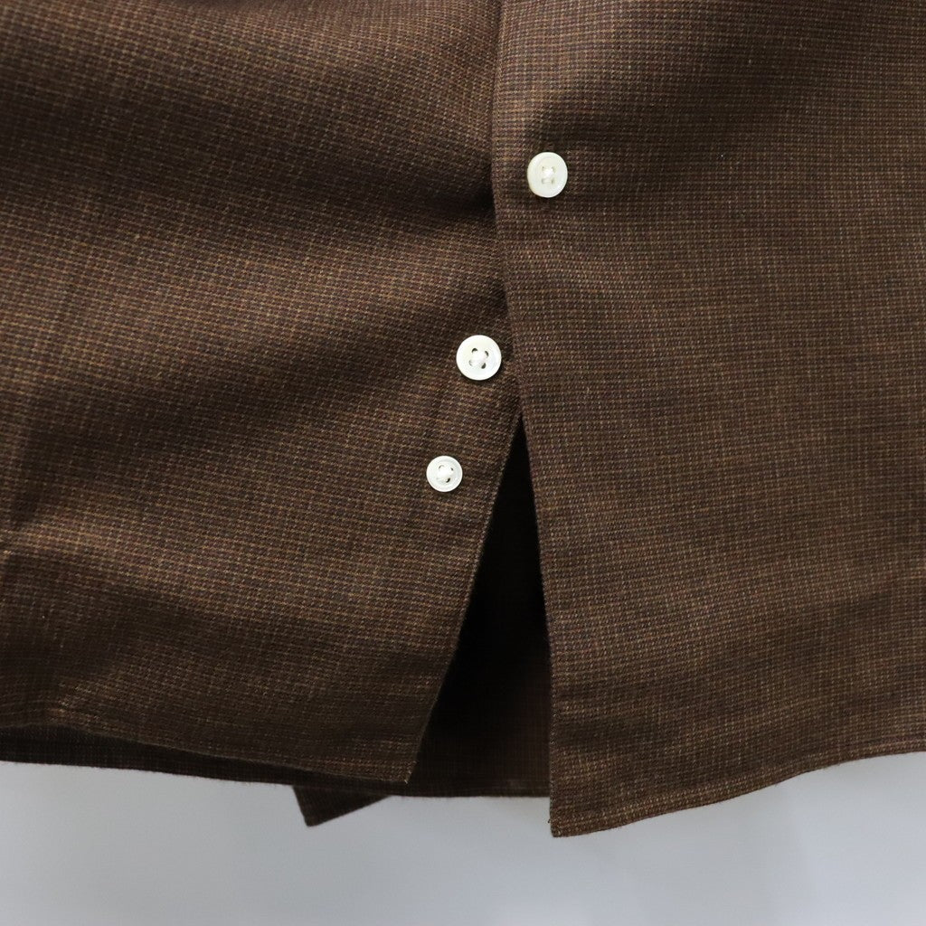 Micro Plaid Open Collar Shirt #Brown [SD26F-SH02]