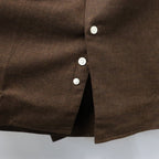 Micro Plaid Open Collar Shirt #Brown [SD26F-SH02]