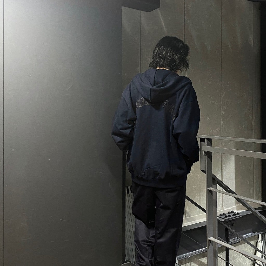 HEAVY WEIGHT FULL ZIP HOODED SWEAT SHIRT ( TYPE-2 ) #NAVY [24FW-WMC-SS02]
