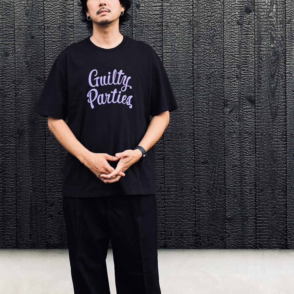 WASHED HEAVY WEIGHT CREW NECK T-SHIRT ( TYPE-15 ) #BLACK / PURPLE [26FW-WMT-WT18]