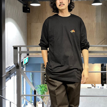 TIM LEHI | CREW NECK LONG SLEEVE T-SHIRT ( TYPE-1 ) #BLACK [24FW-WMT-LT01]